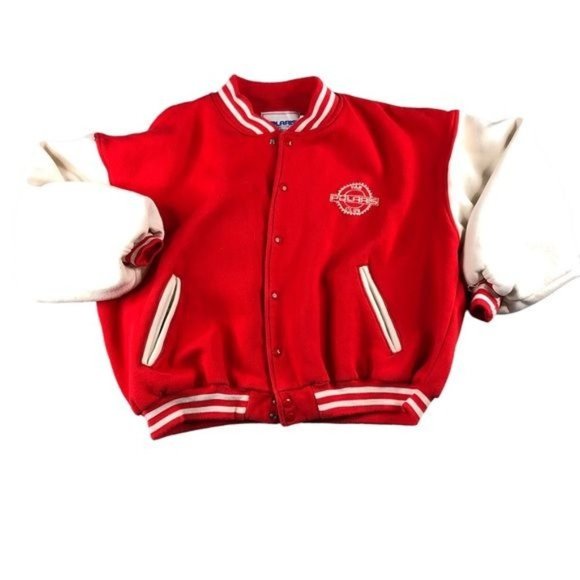Polaris Jackets & Coats Vtg Polaris Varsity Jacket Mens Xxl Red White Bomber Varsity 9s Y2k